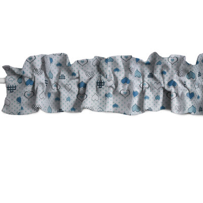 Hearts And Dots Print Sleeve Topper Window Valance