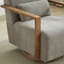 Fauteuil d'appoint pivotant en lin 29,7 po avec accoudoirs ouverts en bois massif l 29,7 po