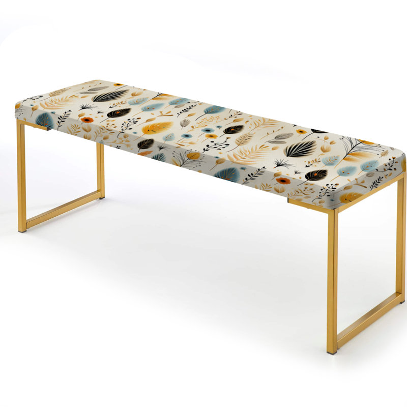 Banc rembourré à motif floral bohème Earthy Elegance IV