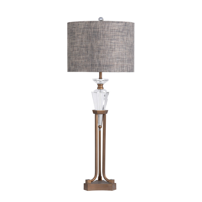 36"H Crystal & Metal Table Lamp With Shade