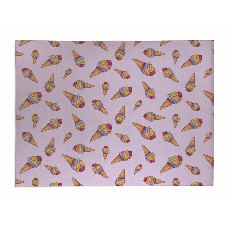 Tapis de bureau léger Summer Ice Cream, L 36 po x P 60 po, Lavande