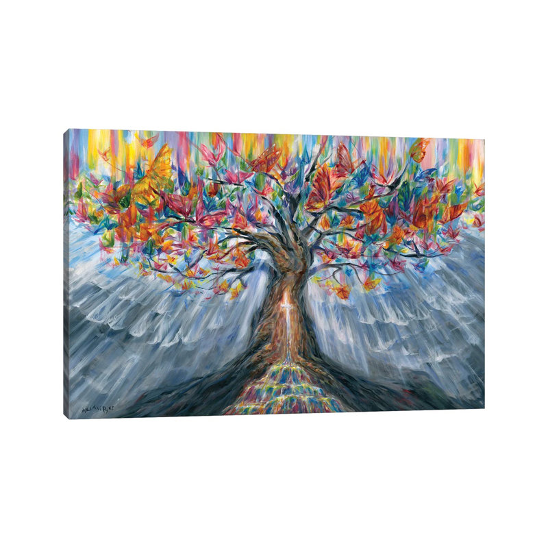 Arbre de vie - reproduction d'art murale encadrée, 12" H x 18" W, Toile tendue, Ne s’applique pas