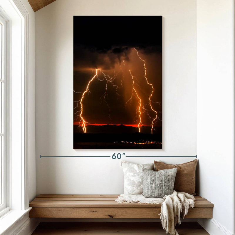 Orange Lightning, 51" H x 34" W