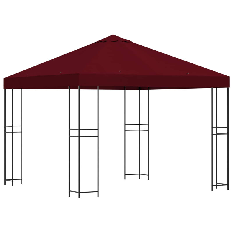 vidaXL Garden Gazebo Polyester and Steel, Burgundy