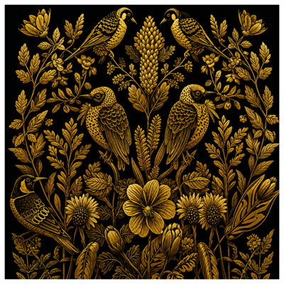 Tapis de bain Golden Birds Botanical