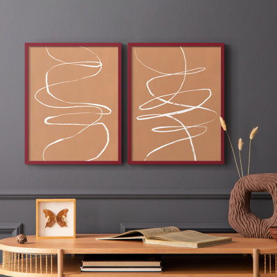 Terracotta Drift I-Premium, reproduction encadrée prête à accrocher - aucun clou requis - aucun clou requis