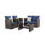 4-Piece Wicker Patio Conversation Set With Glass Table And Cushions-1449503543-1449503542