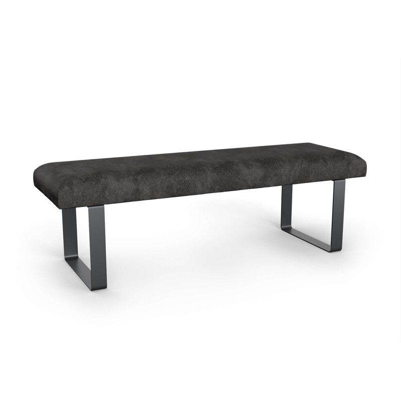 Narali Upholstered Bench, Anthracite/Anthracite