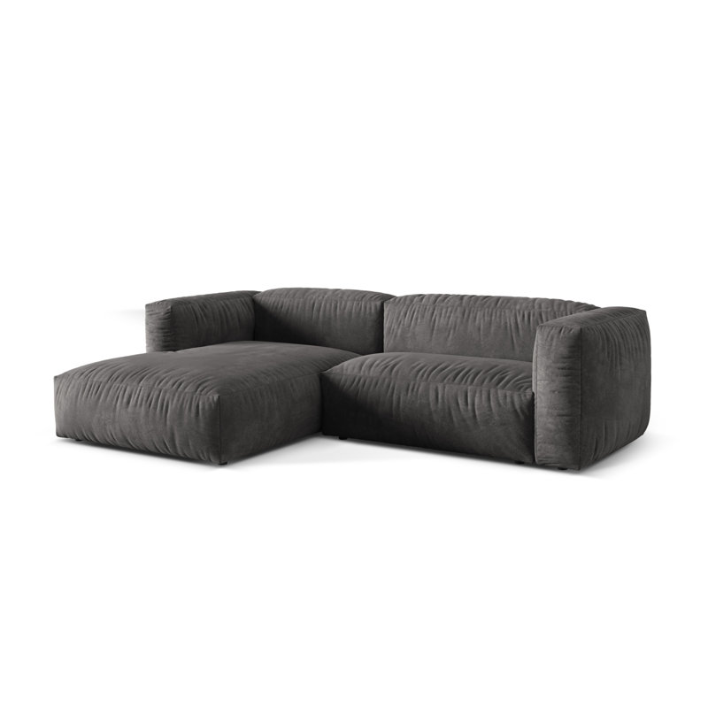 Bedar 2 Seater Velvet Corner Sofa , Grey