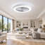 Modern Ceiling Fan with LED RGB Light, Flush Mount Fandelier with Remote App Voice Control-63856173