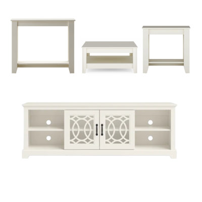 Weddel Basilico Transitional 4 Piece Living Room Table Set