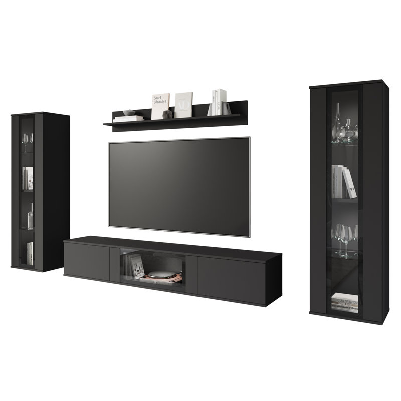 Demetrice Unfinished Entertainment Centre for TVs up to 75", Black