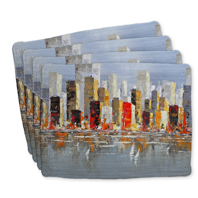 Ensemble de 4 napperons colorés tressés - Décoration intérieure
