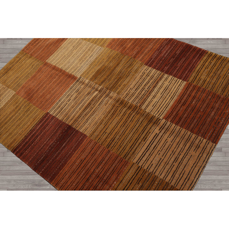 Tapis rectangulaire unique en laine 4 pi 2 po x 5 pi 3 po Grallon