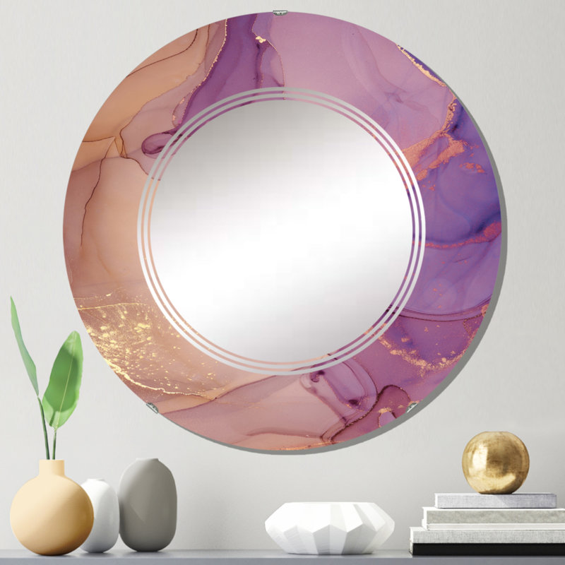 Miroirs muraux mauve et jaune, 24 po x 24 po