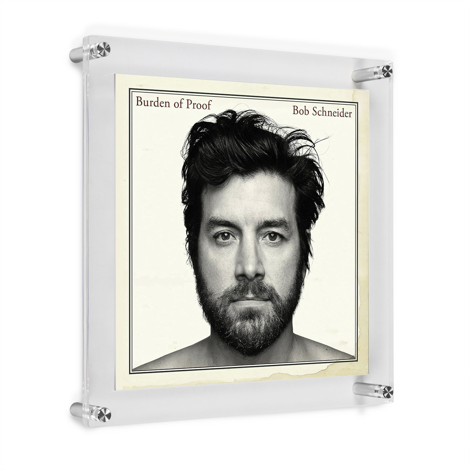 Record Album Frame With 12X12" Square Acrylic Mat (For Sleeve Or Vinyl) With Silver Hardware, Silver