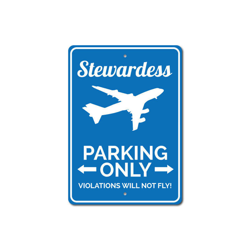 Enseigne de steward en aluminium, H 18 po x l 12 po x P 0,06 po