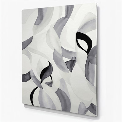 Abstract Watercolor 41 Gray Metal Wall Art