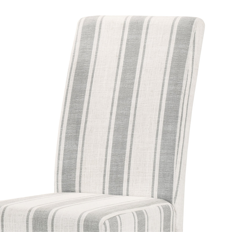 Chaise d'appoint rembourrée, Gris à rayures
