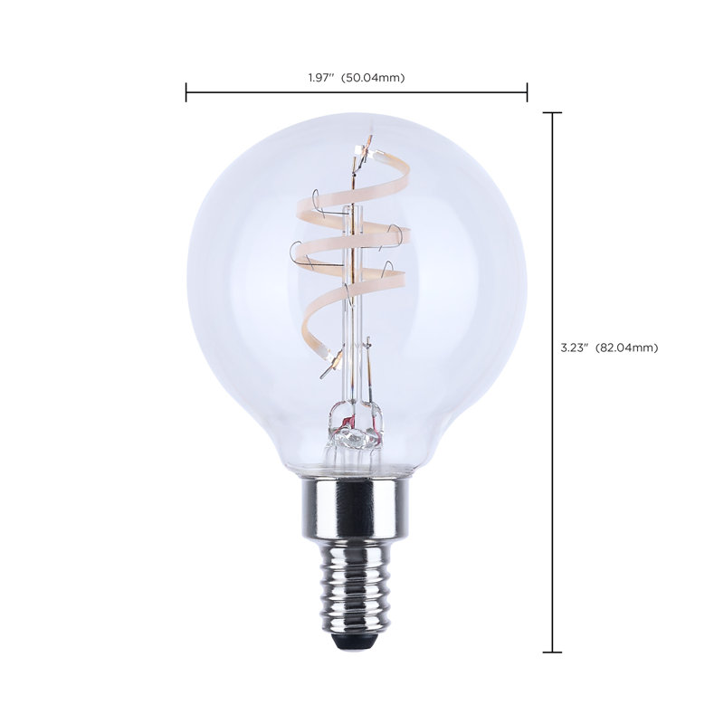 4 Watt G16.5 LED Reminiscent Flex Gray Coil Filament E12 2700K 120 Volt, 2700 Kelvins