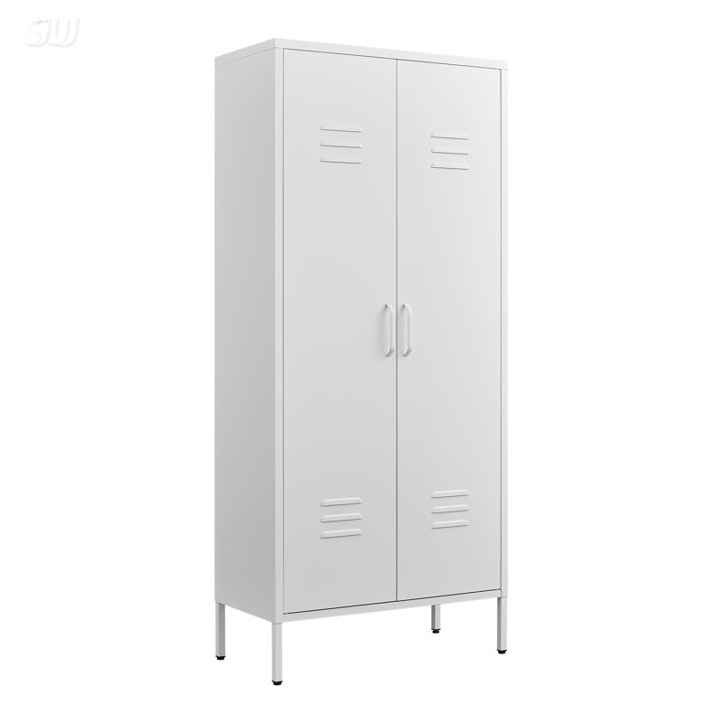 Modern Storage Cabinet With Adjustable Shelves, Magnetic Door Stopper, Aluminum Alloy Handles, And Breathable Design For Home Organization - Ideal For Living Room, Bedroom, Or Entryway