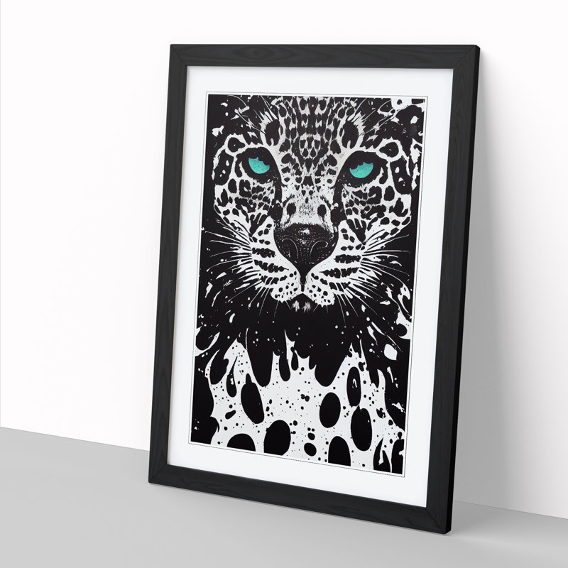 Leopard Splatter Vol.3 - Picture Frame Print, 64cm H x 46cm W x 2cm D, Black