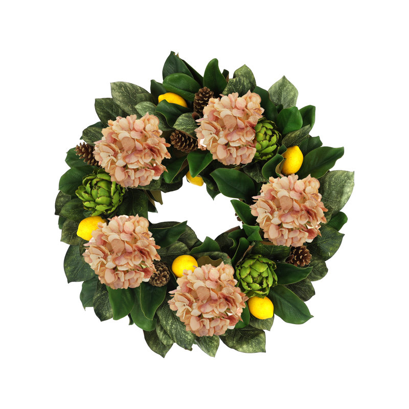 Hortensia artichaut et magnolia citron, Rose