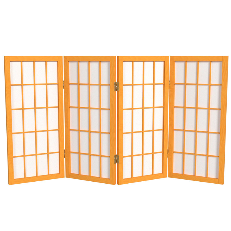 Paravent court Alex H 26,5 po, Miel, 4 panneaux