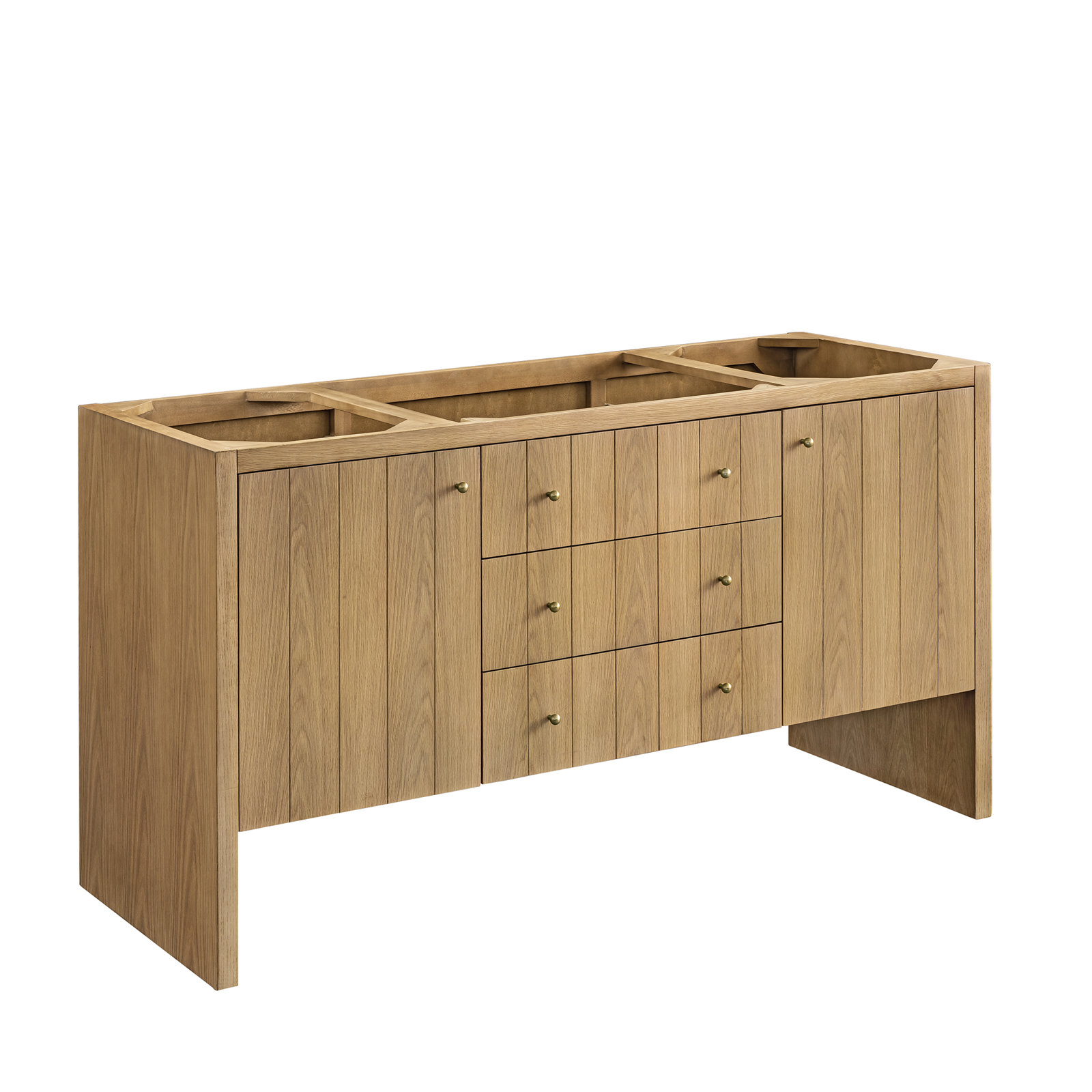 Hudson 60" Single Bathroom Vanity Base, Light Natural Oak