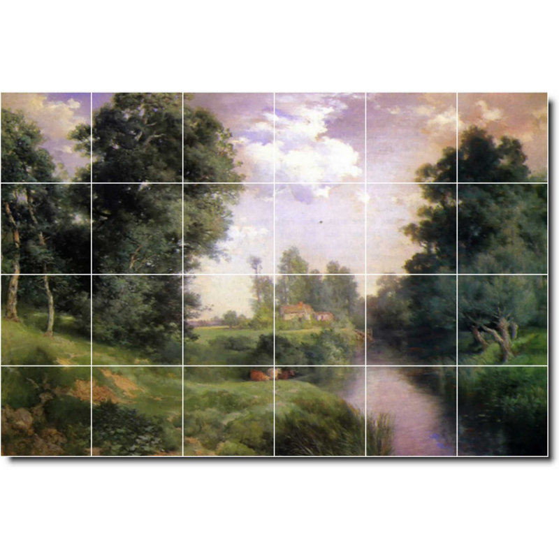 Carreau de céramique décorative 36 po x 24 po 6 po x 6 po, Paysage 06315