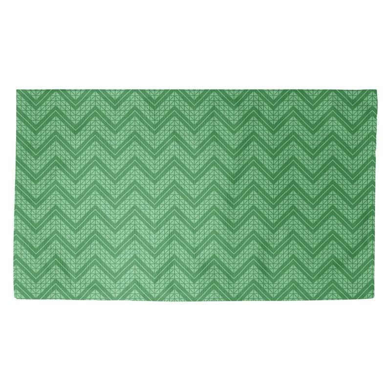 Tapis vert à motif de chevrons Stephenie, Rectangle 2 pi x 3 pi