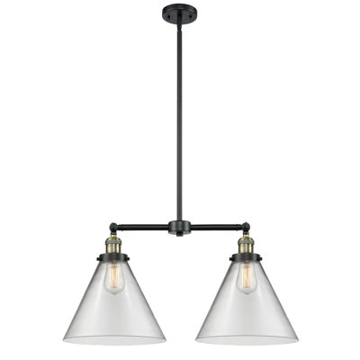 Luminaire suspendu linéaire à 2 lumières pour îlot de cuisine Runkle