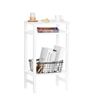 Side Table End Table Tall Night Stand 3-Tier for Living Room Bedroom Bathroom Office Furniture