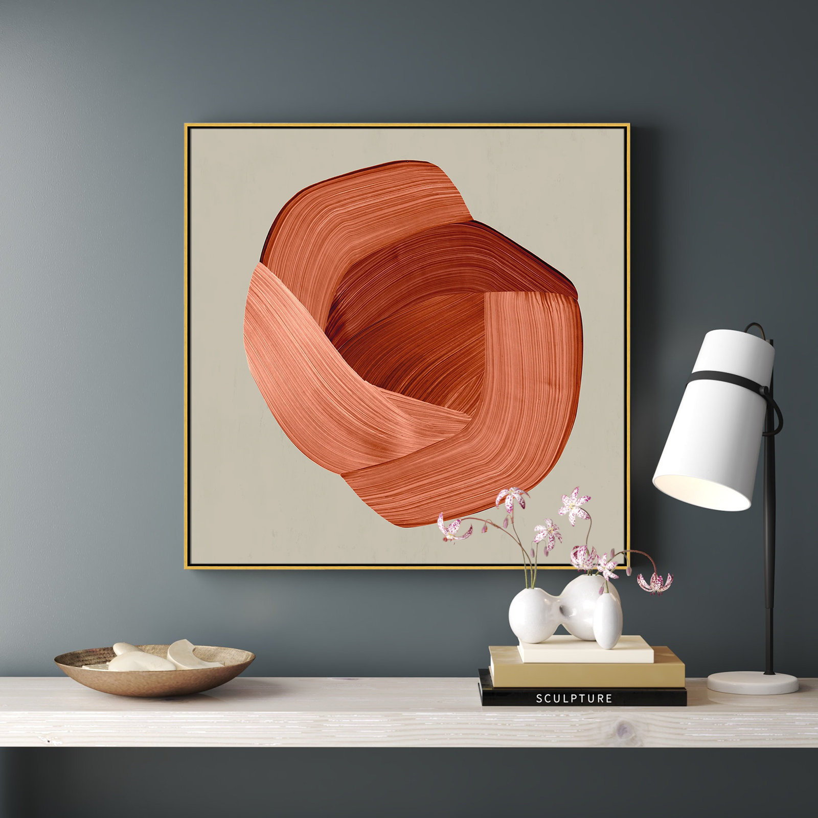 Thormond "Crema" Painting, 46.5" H x 46.5" W x 2" D, Gold Framed
