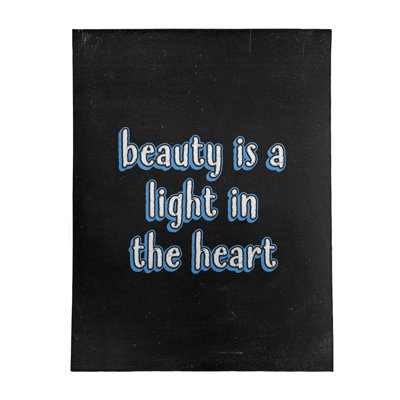 Tapis en polyester tableau noir style citation inspiration beauté