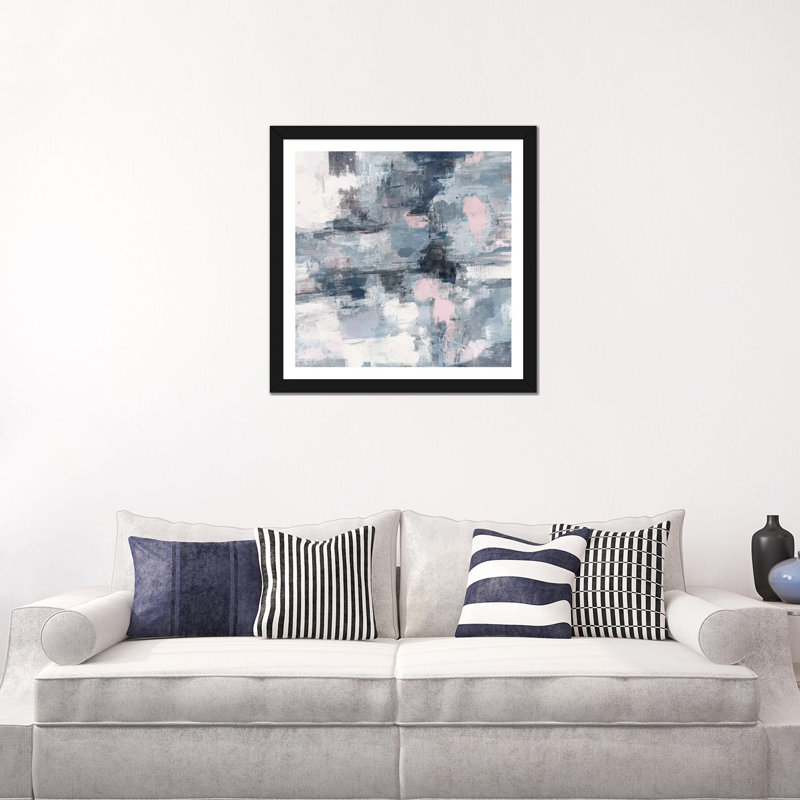 «In the Clouds Neutral Pink Crop» par Silvia Vassileva - reproduction, H 24 po x l 24 po x P 1 po, Blanc, Papier encadré noir