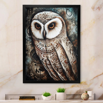 Portrait d'un hibou blanc tribal magique I