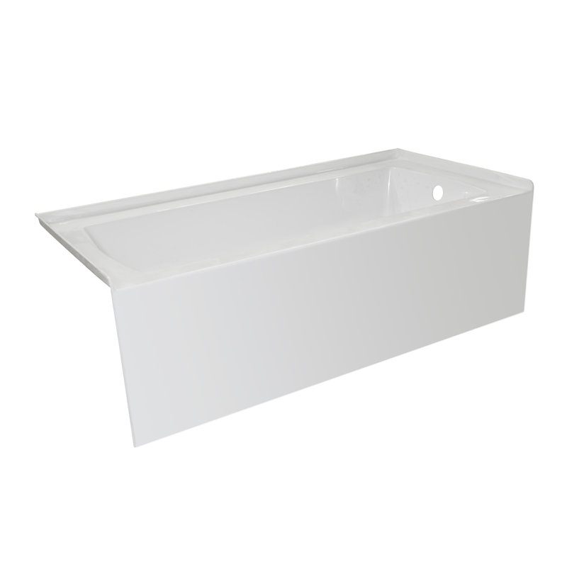 60'' x 34'' Soaking Acrylic Bathtub, Right, White