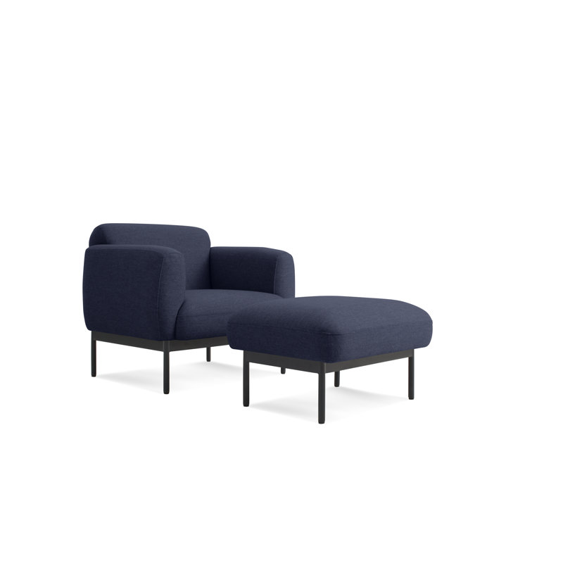 Puff Puff Ottoman, Black, Maharam Meld in Panda