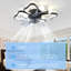 Ventilateur de plafond 19,7 pouces avec lumières avec télécommande de style moderne papillon, noir, ventilateur pour chambre à coucher, salon, minuterie, silencieux, préféré des enfants