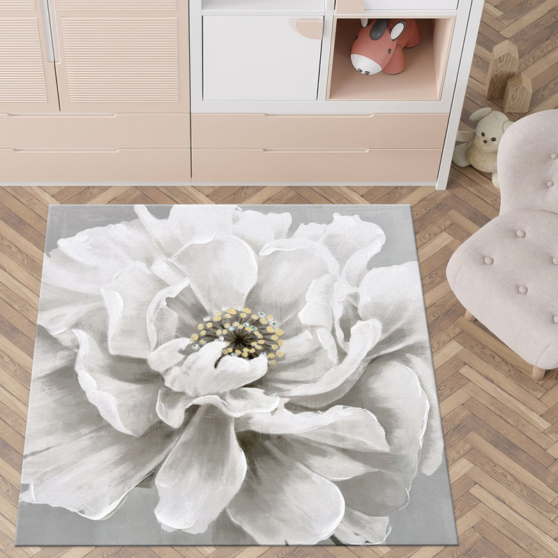 Chic Non-Woven Thin Type Printed Rug Featuring a Stunning Floral Pattern for a Touch of Elegance in Any Room of the House