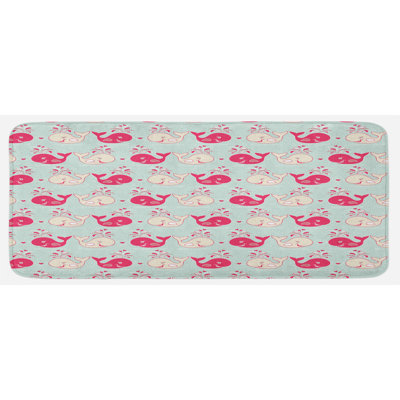 Coastal Solid Color Polyester Kitchen Mat