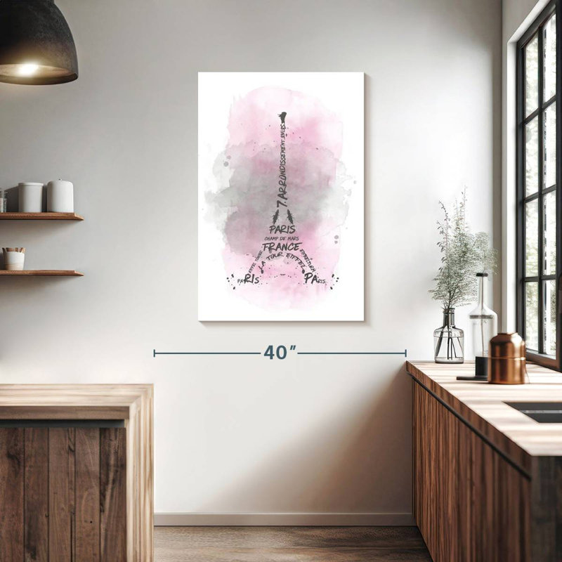 Lilie Tour Eiffel en rose, H 39 po x l 26 po