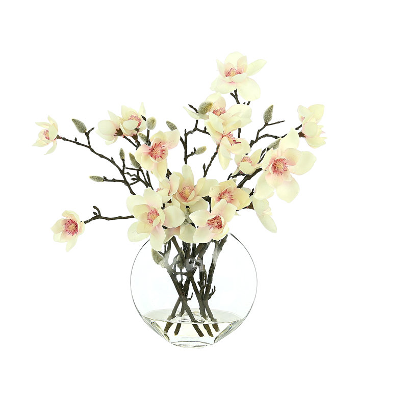 Organic Modern Butterfly Magnolia Arrangement