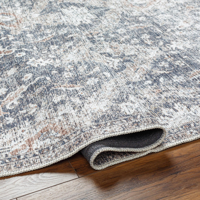 Vivir x Livabliss Lorelai Slate Blue Machine Washable Area Rug, Rectangle 6'7" x 9'