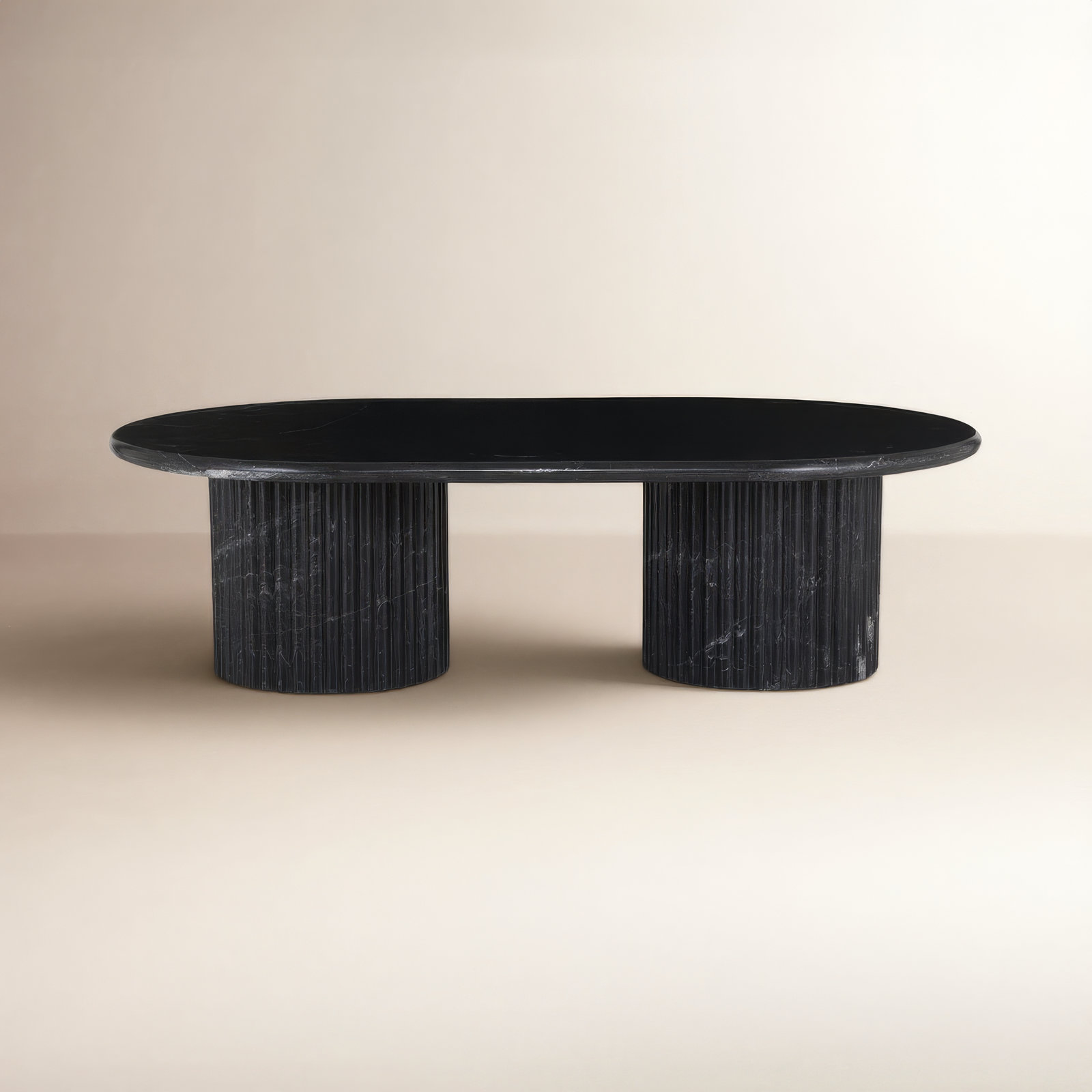 Verbana Single Coffee Table, Black Scalloped