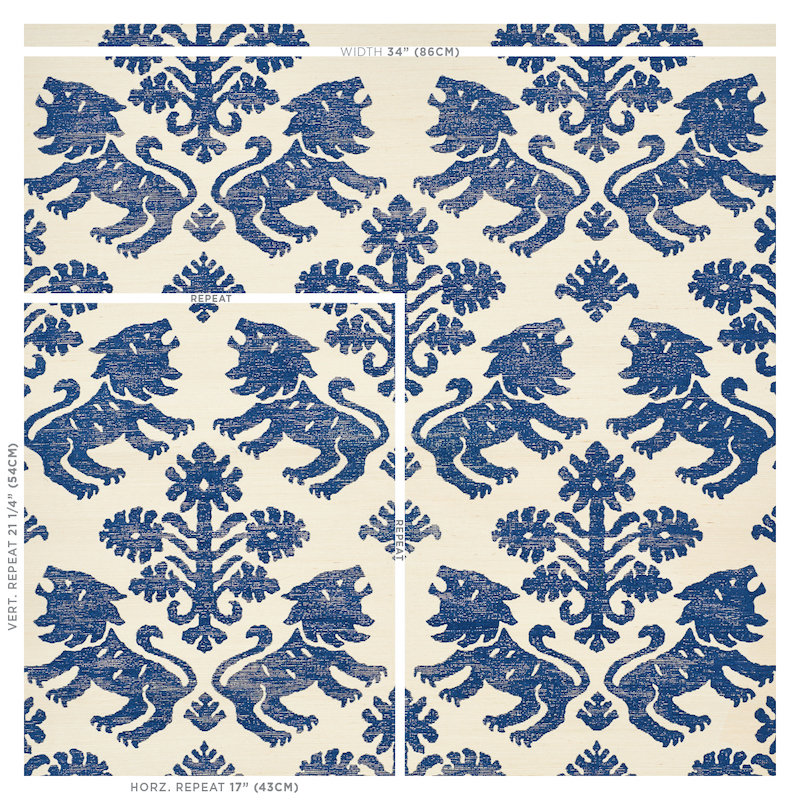 Regalia Sisal Wallpaper, Blue