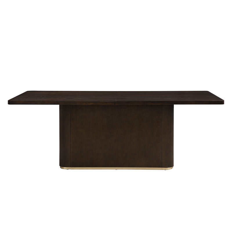 Table de salle à manger rectangulaire avec base robuste, Naturel