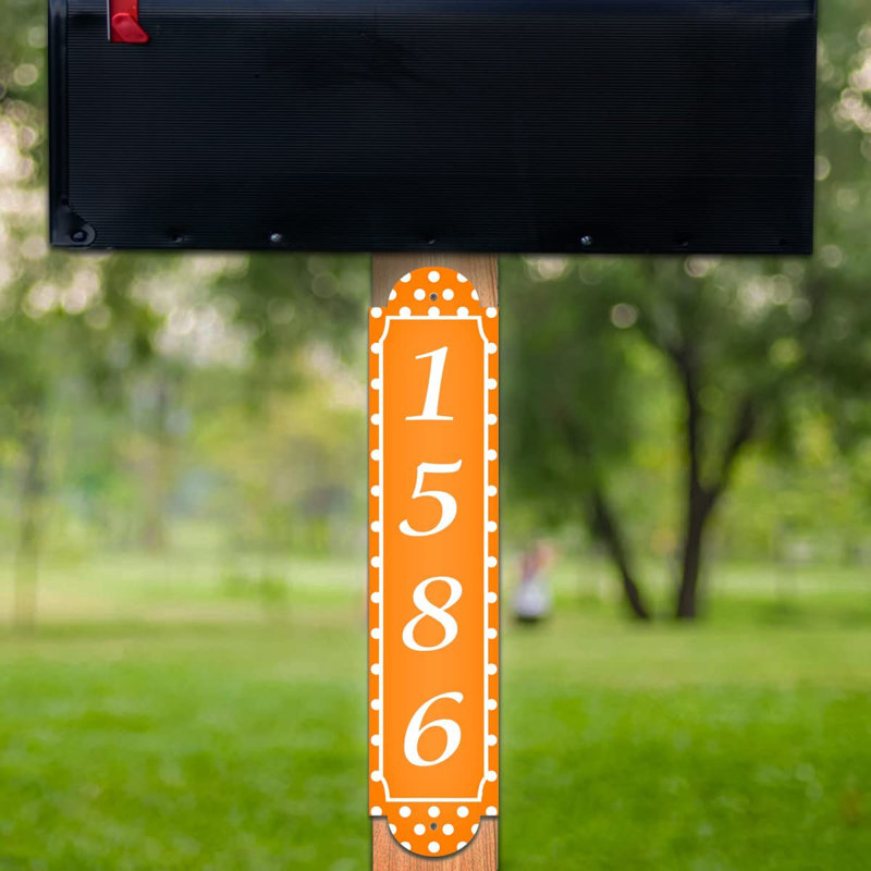 Plaque d'adresse sur 1 ligne, Orange, Oui