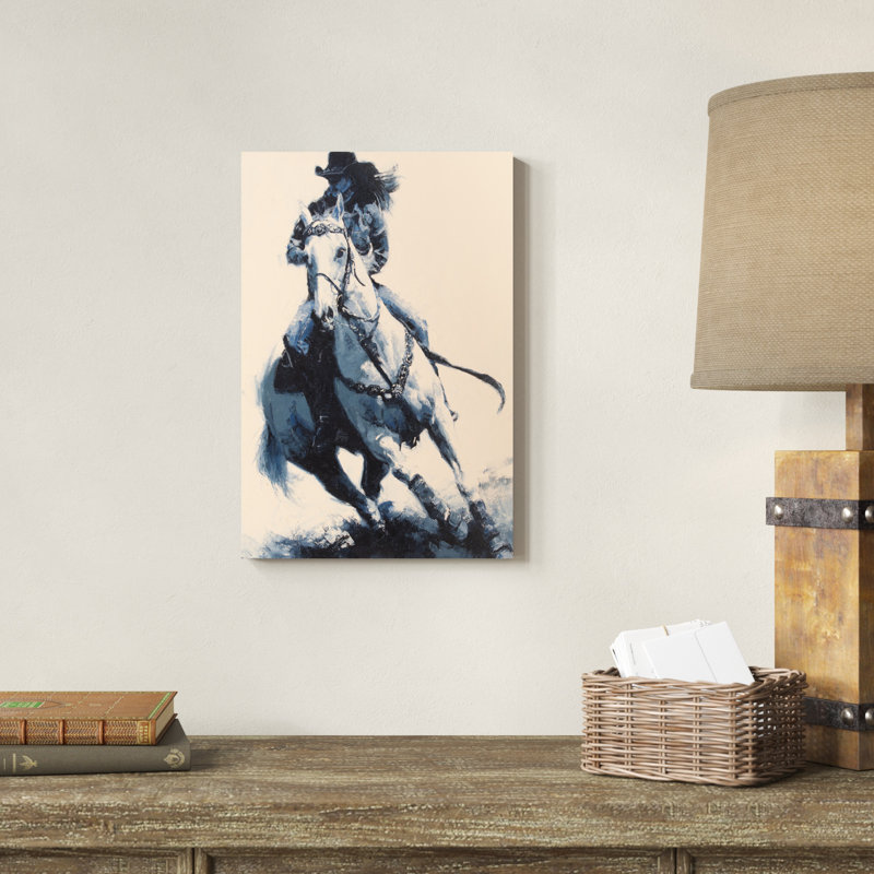 «Mood Indigo II» par Julie T. Chapman - peinture sur toile tendue, H 18 po x l 12 po x P 1,25 po